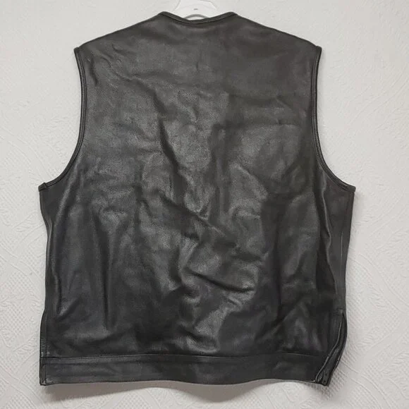 DS Daniel Smart Leather Vest Black Sz XXL - Picture 2 of 14